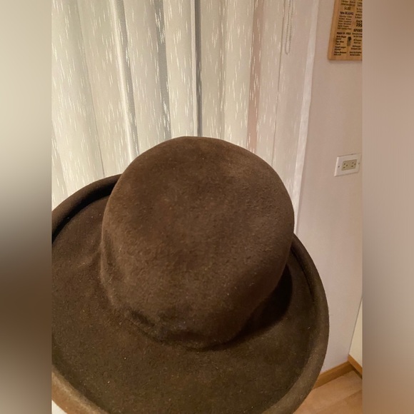 Eric Javits brown wool hat hand trimmed and blocked - Picture 2 of 6
